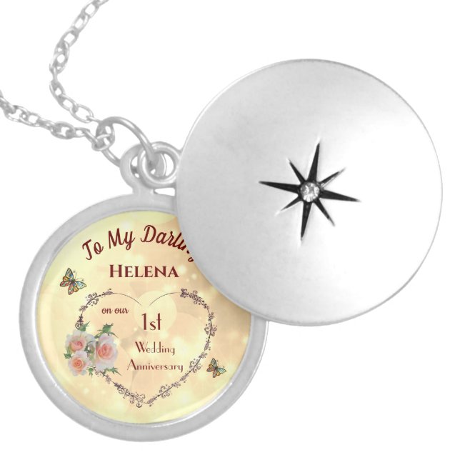 Personalised 1st Anniversary Wife Necklace (Front)