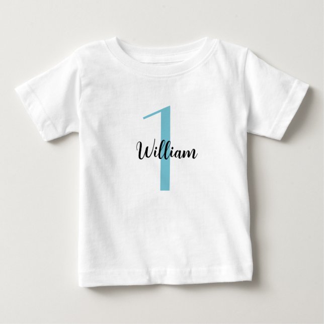 PERSONALISED 1st Birthday Gift, 1st Boy Birthday Baby T-Shirt (Front)