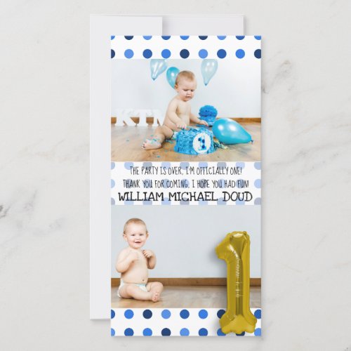 Personalised 1st Birthday Thank You Card