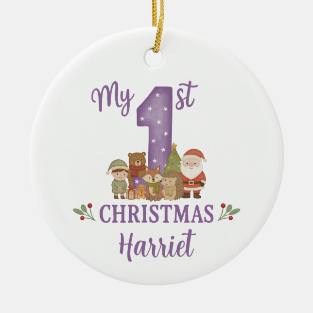 Personalised 1st Christmas Tree Decoration  (Front)