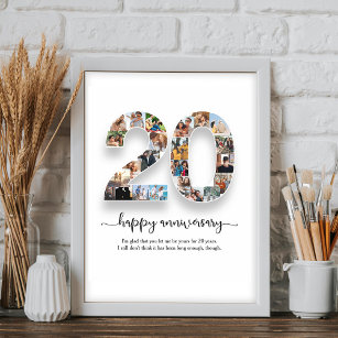 Personalised 20th Anniversary Photo Collage Poster