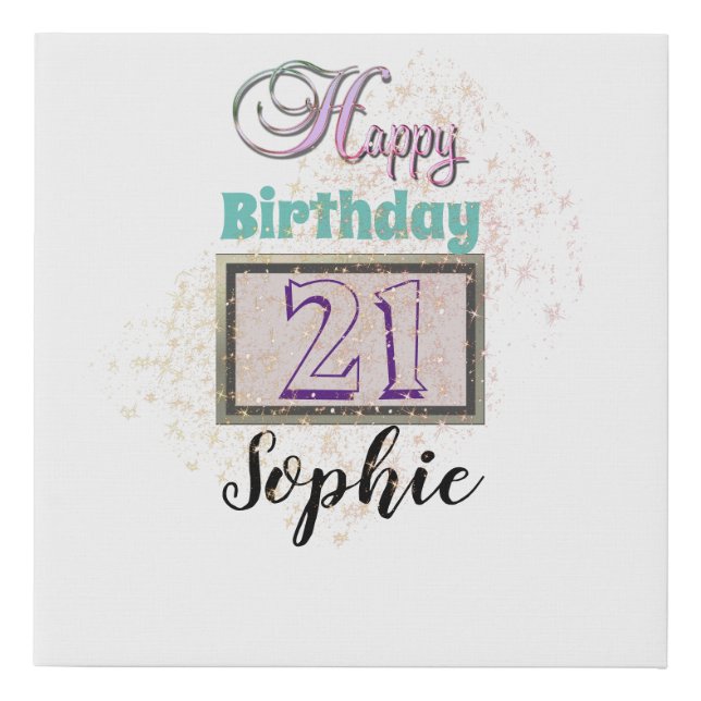 Personalised 21st Birthday Canvas To Sign (Front)