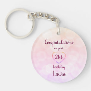 Personalised 21st Birthday Keychain