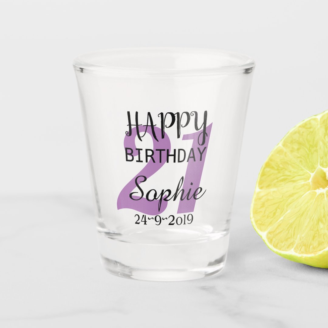 Personalised 21st Birthday Shot Glass Zazzle 8591