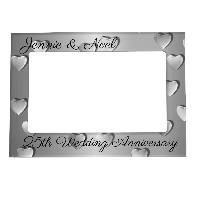 Personalised 25th Wedding Anniversary Photo Frame (Front)