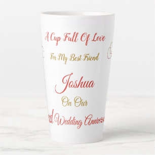 Personalised 2nd Anniversary design Latte Mug