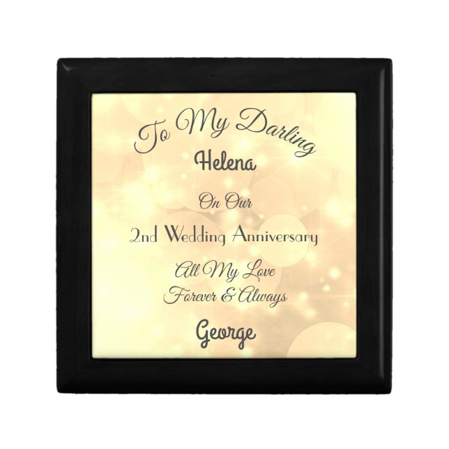 Personalised 2nd Wedding Anniversary Gift Box (Front)