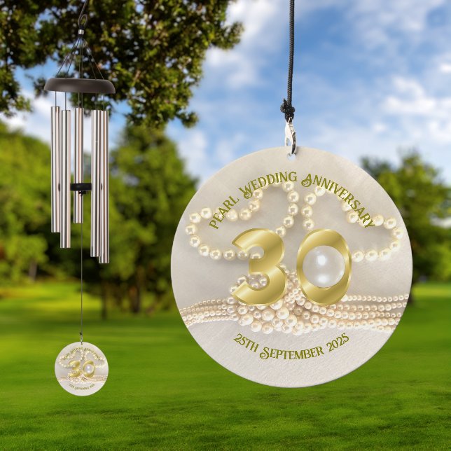 Personalised 30th Wedding Anniversary Gift Wind Chime (Outdoor)