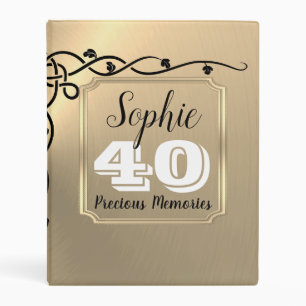 Personalised 40th Birthday Mini Photo Album Binder