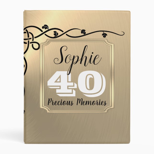 Personalised 40th Birthday Mini Photo Album Mini Binder (Front)