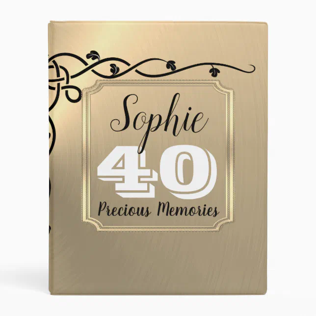 Personalised 40th Birthday Mini Photo Album Mini Binder | Zazzle