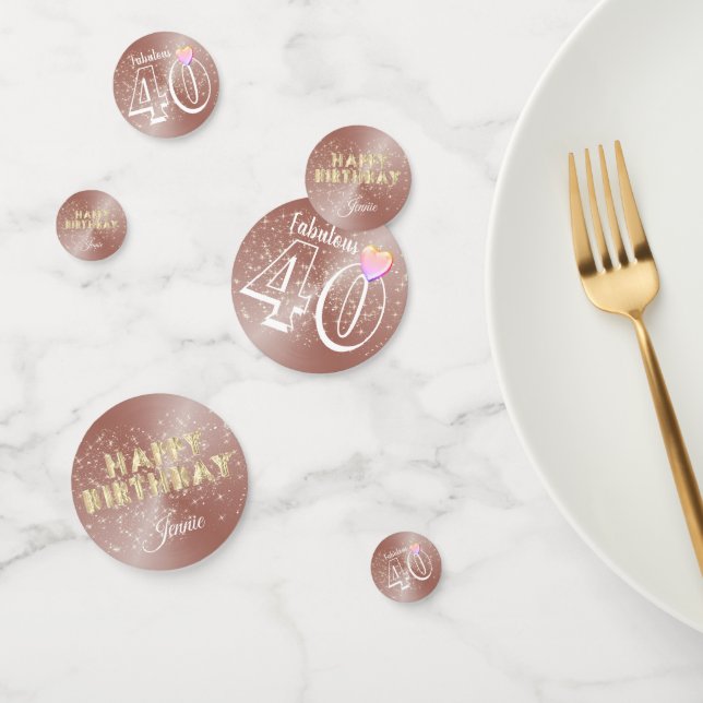 Personalised 40th Birthday Party Table Confetti (Group)