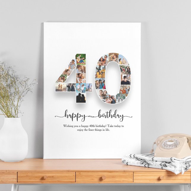 Personalised 40th Birthday Photo Collage Poster (Creator Uploaded)