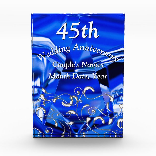 Personalised 45 Year Wedding Anniversary Gifts (Front)