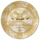 Personalised 50th Anniversary Gifts for Parents Dinner Plate (Front)