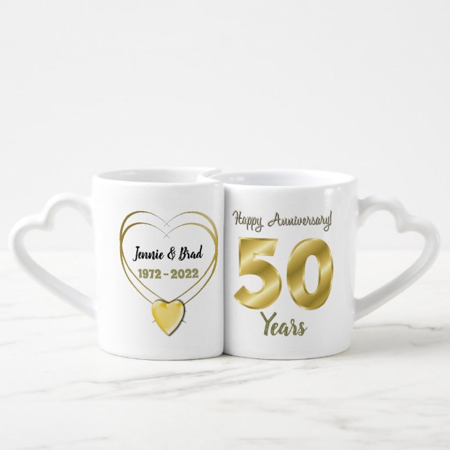 Personalised 50th Anniversary Mug Gift Set (Back Nesting)