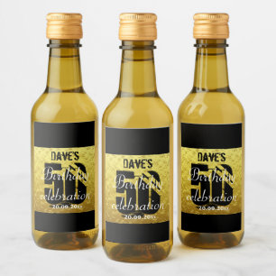 Personalised 50th Any Birthday Party Mini Favor Wine Label