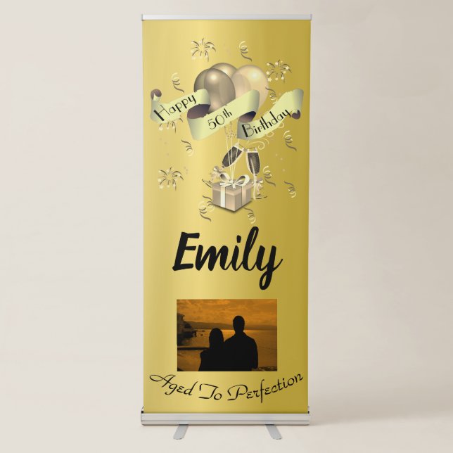 Personalised 50th Birthday Banner (Front)