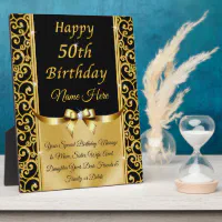 Personalised 50th Birthday Gifts for Her, 50th Plaque