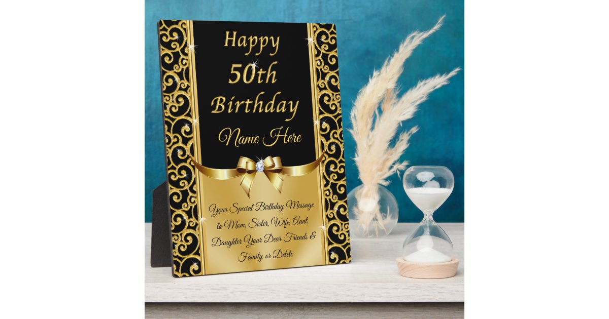 Personalised 50th Birthday Gifts For Her 50th Plaque Zazzle Com