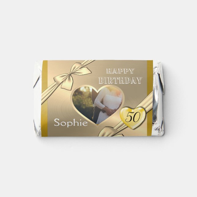 Personalised 50th Birthday Party Chocolate Favors (Front)