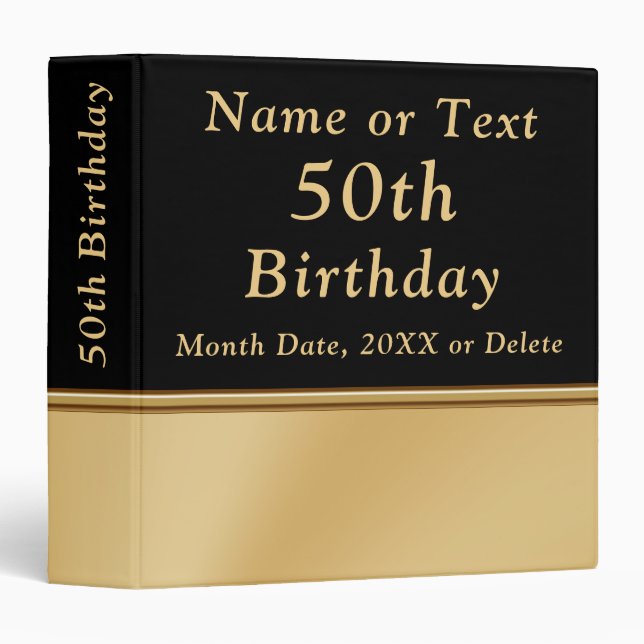 Personalised 50th Birthday Photo Albums Binder (Front/Spine)