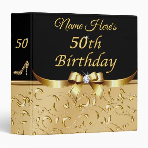 Personalised 50th Birthday Photo Albums for Her 3 Ring Binder