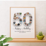 Personalised 50th Birthday Photo Collage Poster<br><div class="desc">Personalised 50th Birthday Photo Collage Poster fro mom,  dad,  friend</div>