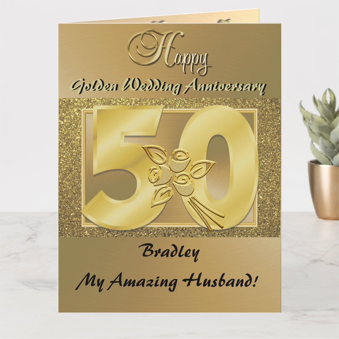 Personalised 50th Wedding Anniversary Card Husband Zazzle