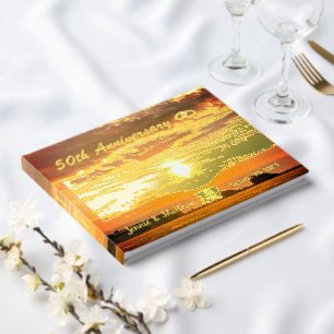 Personalised 50th Wedding Anniversary Gold Foil Foil Guest Book
