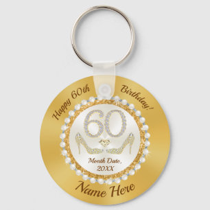 Personalised 60th Birthday Party Favours, CHEAP Keychain