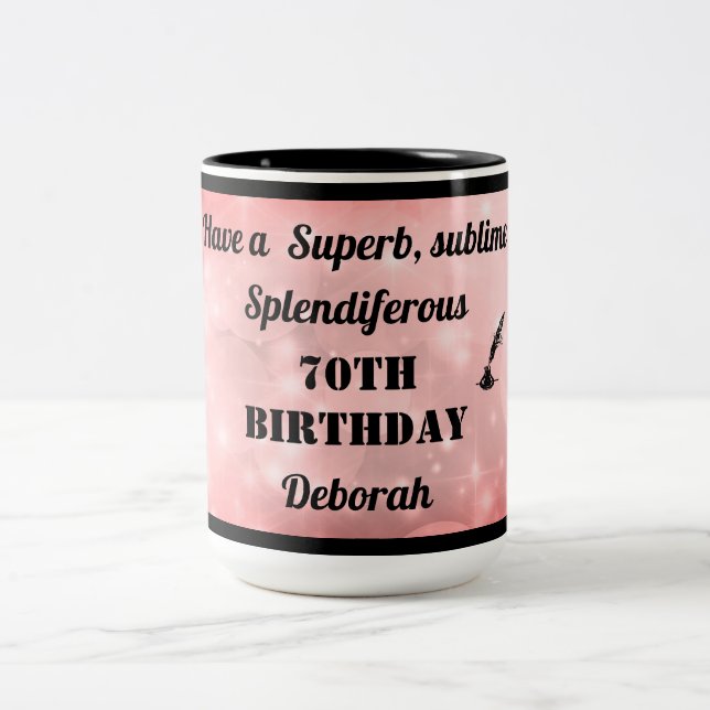 Personalised 70th Birthday Mug (Center)