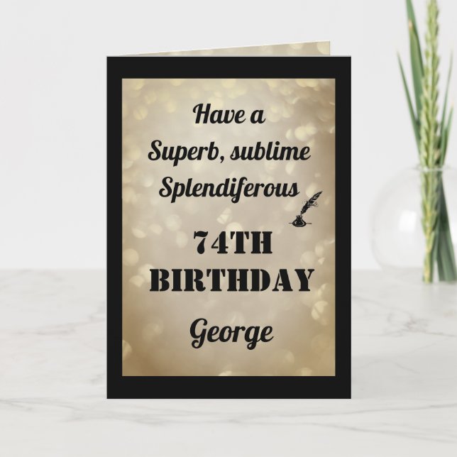 Personalised 74th Birthday Folded Greeting Card (Front)