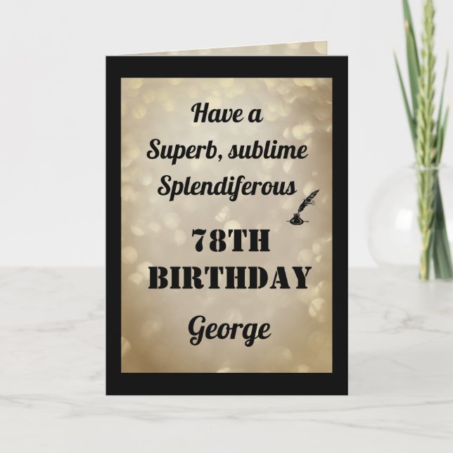 Personalised 78th Birthday Folded Greeting Card (Front)