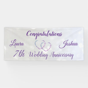 Personalised 7th Wedding Anniversary Banner