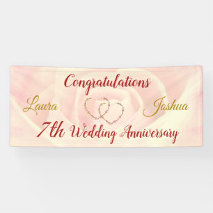 Personalised 7th Wedding Anniversary Banner