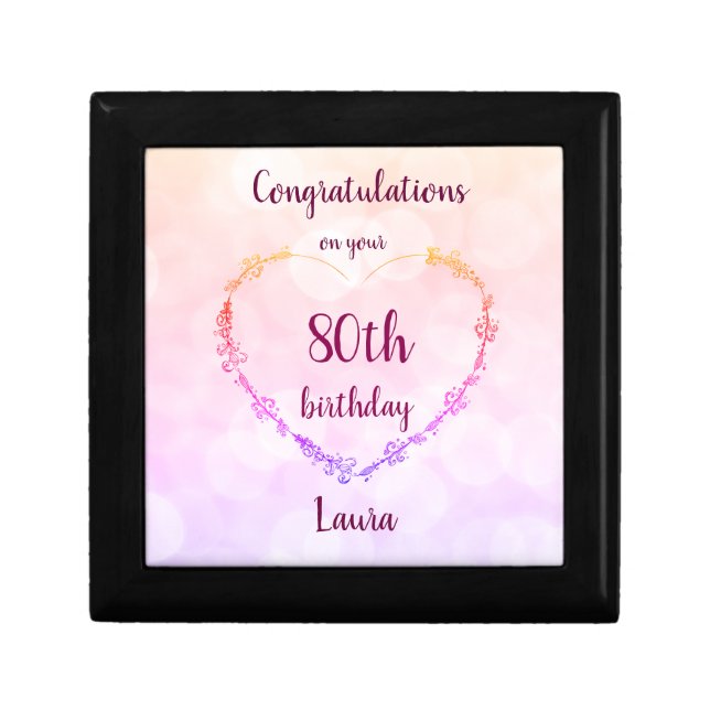 Personalised 80th Birthday Gift Box (Front)