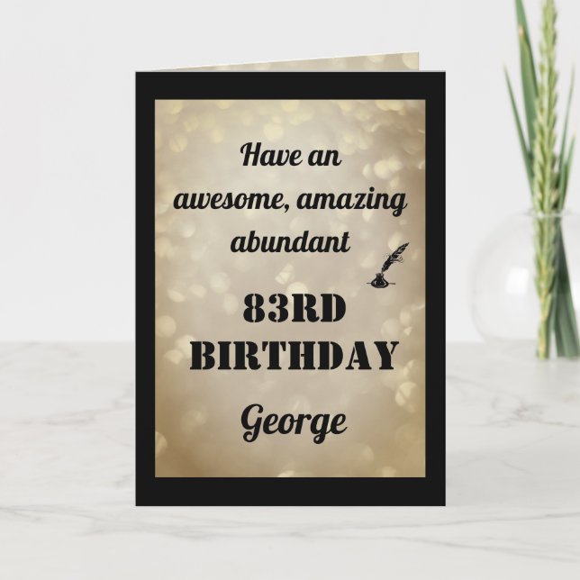 Personalised 83rd Birthday Folded Greeting Card (Front)