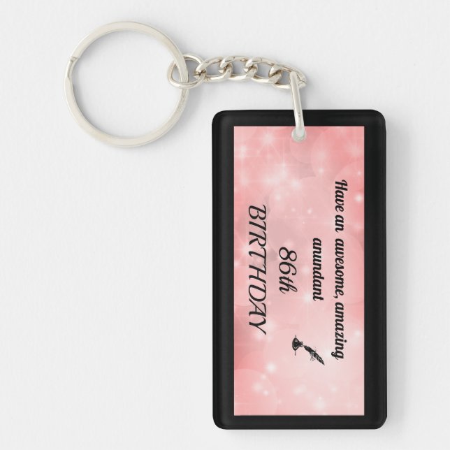 Personalised 86th Birthday Acrylic Keychain (Front)