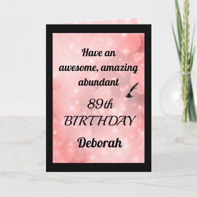 Personalised 89th Birthday Folded Greeting Card (Front)