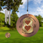 Personalised 8th Bronze Wedding Anniversary  Wind Chime<br><div class="desc">Custom personalized wind chime ornament with names and date for 8th year bronze wedding anniversary. Create a unique personalised anniversary gift idea for friend or family.</div>