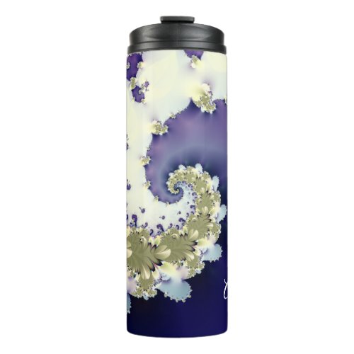 Personalised Abstract Colorful Spiral Fractal Thermal Tumbler