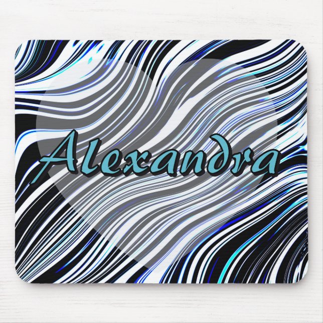 Personalised Abstract Marble and Waves Pattern Mouse Pad (Front)