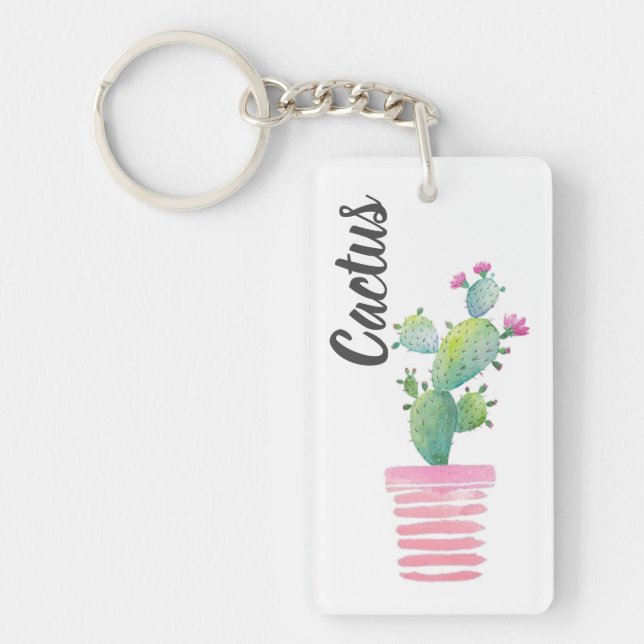 Personalised Acrylic Key Ring - Needles Cactus (Front)