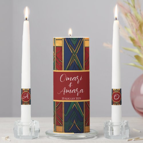 Personalised African Wedding Unity Candle Set