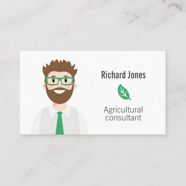 Personalised Agricultural consultant Avatar Business Card (Front)