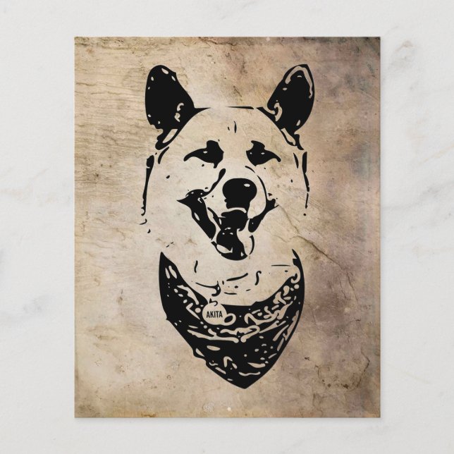 Personalised Akita | dog Birthday card Flyer (Front)