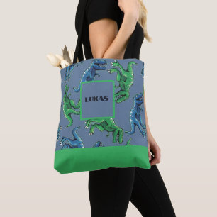 Personalised Allover printed Dinosaur Tote Bag