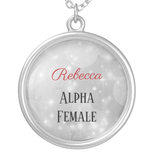 Personalised Alpha Female design Necklace (Front)