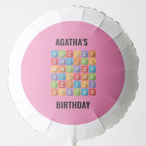 Personalised Alphabet Birthday Helium Balloon